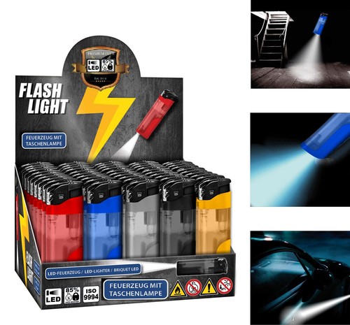 Black flash light led - black,